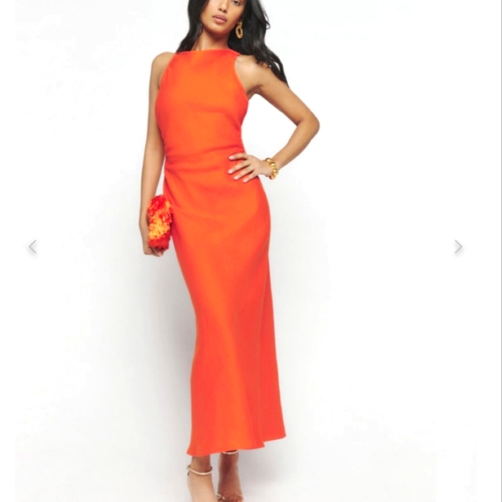 Reformation Casette Linen Maxi Dress